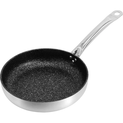 مقلاة كوركماز نورا الجرانيت غير اللاصقة، مقلاة للقلي باللون الأسود من الألومنيوم مقاس 28 سم × 4.6 سم