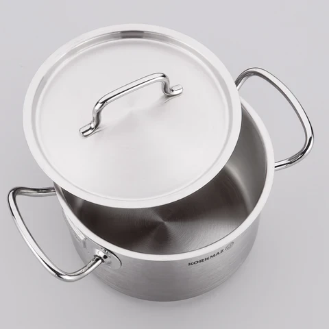 كوكماز برولاين غاسترو قدر قصير 28x12 سم من الستانلس ستيل متوافق مع الحثازي لون رمادي - Image 4