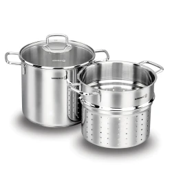 Korkmaz Perla Spaghetti Cookware Set 20x18 cm 5.6L Stainless Steel with Integrated Strainer for Easy Pasta Draining
