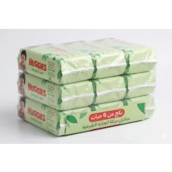 Huggies Natural Care Wet Wipes – 56 wipes per pack × 6 packs – gentle baby wipes for sensitive skin, alcohol-free and free from harsh chemicals, perfect for daily use and safe, soft cleansing