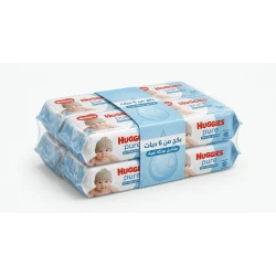 Huggies Pure Baby Wipes – 56 wipes per pack × 6 packs – soft and gentle baby wipes for sensitive skin, alcohol-free and free from harsh chemicals, perfect for daily hygiene and gentle protection