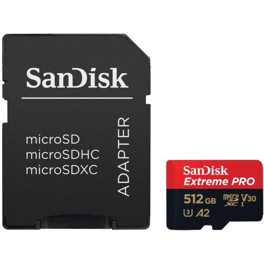 بطاقة SanDisk Extreme Pro microSDXC بسعة 512 جيجابايت UHS-I لأداء تطبيقات سريع وفيديو 4K UHD - Image 2