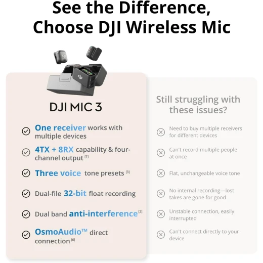 نظام ميكروفون لاسلكي صغير متقدم DJI Mic 3 مع علبة شحن للمبدعين - دي جي آي - Image 4
