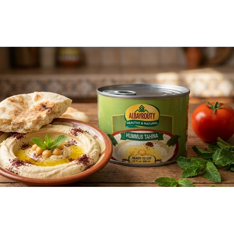 Al-Bairuti Hummus with Tahini 400g Chickpeas Dip for Snacks and Meals - Al Bairuti