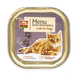 Belle France Menu For Cats Rich In Beef Wet Cat Food 100g Pack of 16