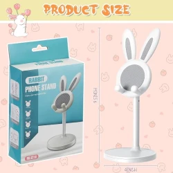 Kathfly 2 Pack Cute Bunny Phone StandHeight and Angle Adjustable Aluminum Alloy Desk Holder for Smartphones and Tablets