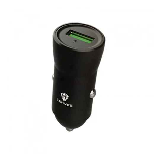 شاحن سيارة LENYES CA859+V8 أسود شحن سريع 18 واط مع كابل Micro USB شاحن سيارة LENYES CA859+V8 أسود شحن سريع 18 واط مع كابل Micro USB