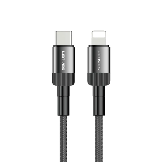 كابل لينيس LC-546 TC-TC بقوة 27 واط غير قابل للكسر من نوع Type-C إلى Lightning بطول 1.2 متر باللون الرمادي مع دعم Power Delivery وشحن سريع 3 أمبير كابل لينيس LC-546 TC-TC بقوة 27 واط غير قابل للكسر من نوع Type-C إلى Lightning بطول 1.2 متر باللون الرمادي مع دعم Power Delivery وشحن سريع 3 أمبير