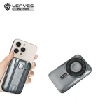 باور بانك لينييس PW1006D لاسلكي مغناطيسي 10000 مللي أمبير شحن سريع PD 27 واط خرج MagSafe 15 واط مسند مدمج شاشة رقمية أسود - لينيس