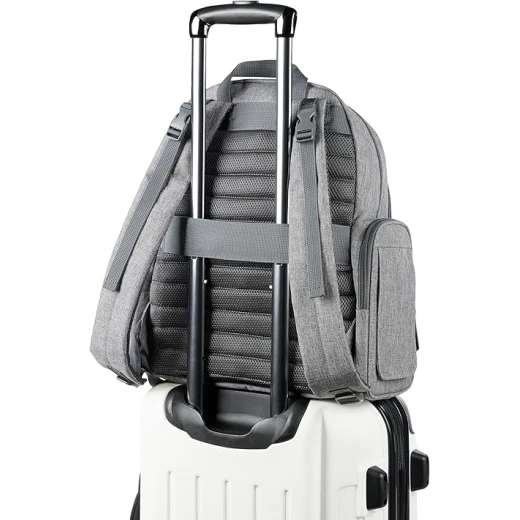 Skip Hop Luna Diaper Backpack Heather Grey Large Capacity Travel Bag with Changing Pad and Stroller Straps - Skip Hop - Image 5