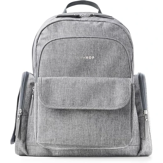 Skip Hop Luna Diaper Backpack Heather Grey Large Capacity Travel Bag with Changing Pad and Stroller Straps Skip Hop Luna Diaper Backpack Heather Grey Large Capacity Travel Bag with Changing Pad and Stroller Straps