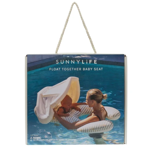 مقعد عوامة الأطفال SUNNYLiFE Float Together بتصميم بطة باللون الأخضر المخطط للأعمار من 12-24 شهرًا مع مظلة قابلة للإزالة وميزات أمان - صني لايف - Image 6