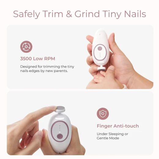 Momcozy Rechargeable Infant Electric Nail Trimmer – Pink Color - Momcozy - Image 2