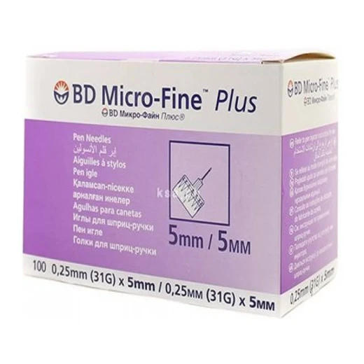 إبر قلم الأنسولين BD Micro Fine 5 مم / 100 قطعة لعناية مرضى السكري حقن لطيفة ومريحة إبر قلم الأنسولين BD Micro Fine 5 مم / 100 قطعة لعناية مرضى السكري حقن لطيفة ومريحة