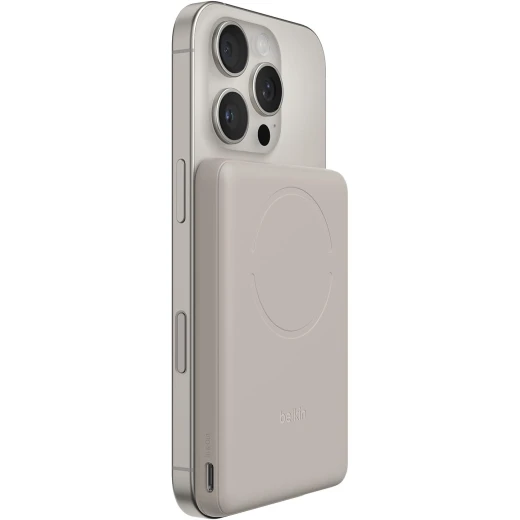 بيلكن BoostCharge بنك طاقة مغناطيسي بسعة 5000mAh | شاحن محمول نحيف مع حلقة مغناطيسية ومنفذ USB-C | بطارية إضافية للآيفون وجالاكسي وPixelSnap والآيباد والأجهزة اللوحية | كابل USB-C مرفق | اللون رملي بيلكن BoostCharge بنك طاقة مغناطيسي بسعة 5000mAh | شاحن محمول نحيف مع حلقة مغناطيسية ومنفذ USB-C | بطارية إضافية للآيفون وجالاكسي وPixelSnap والآيباد والأجهزة اللوحية | كابل USB-C مرفق | اللون رملي