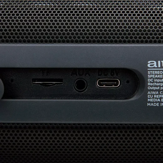 مكبر صوت ستيريو محمول Aiwa BST-650 أسود بقوة 20 واط RMS وبلوتوث 5.0 مع نظام HyperBass وإضاءة RGB - ايوا - Image 3