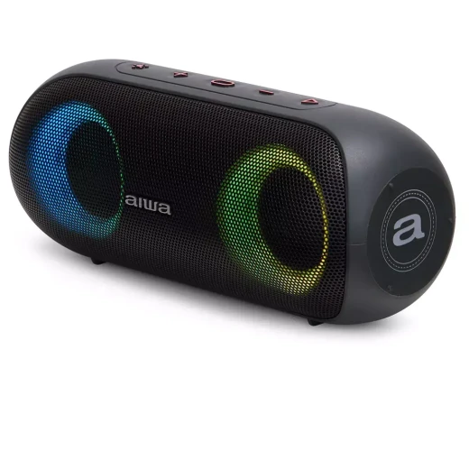 مكبر صوت ستيريو محمول Aiwa BST-650 أسود بقوة 20 واط RMS وبلوتوث 5.0 مع نظام HyperBass وإضاءة RGB - ايوا - Image 10