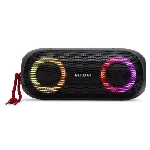 مكبر صوت ستيريو محمول Aiwa BST-650 أسود بقوة 20 واط RMS وبلوتوث 5.0 مع نظام HyperBass وإضاءة RGB مكبر صوت ستيريو محمول Aiwa BST-650 أسود بقوة 20 واط RMS وبلوتوث 5.0 مع نظام HyperBass وإضاءة RGB