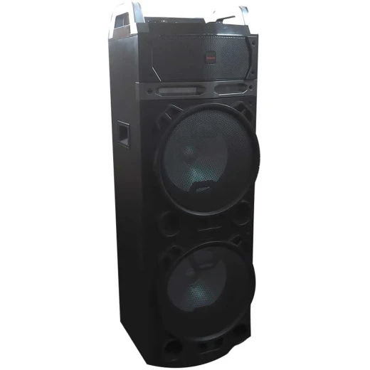 مكبر صوت ترولي Aiwa KBTUS-900 بتقنية بلوتوث مع 2 ميكروفون لاسلكي وجهاز تحكم عن بعد، أسود، ارتفاع 120 سم - ايوا - Image 4