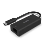 بيلكن محول USB-C إلى إيثرنت 2.5 جيجابت | محول شبكة سلكية عالي السرعة متوافق مع Thunderbolt 3 وThunderbolt 4 | لجهاز MacBook Pro وMacBook Air وأجهزة USB-C الأخرى | اللون الأسود - بيلكين