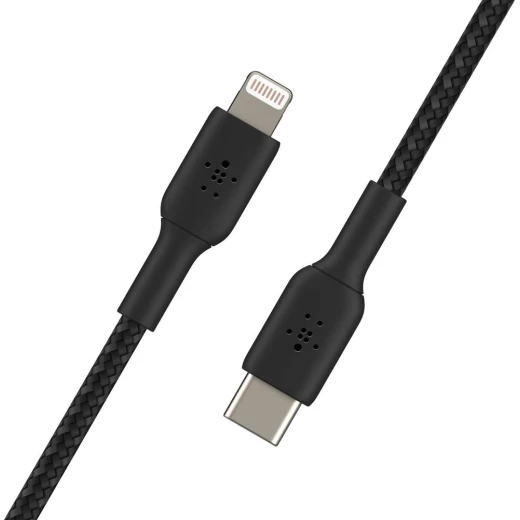 كيبل بيلكن بوست تشارج مضفر من النايلون USB C إلى لايتنينج بطول 2 متر أسود معتمد MFi بقوة 18 واط لتوصيل الطاقة وشحن سريع للايفون 14 و 13 - بيلكين - Image 4