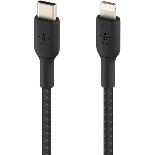 كيبل بيلكن بوست تشارج مضفر من النايلون USB C إلى لايتنينج بطول 2 متر أسود معتمد MFi بقوة 18 واط لتوصيل الطاقة وشحن سريع للايفون 14 و 13 - بيلكين - Image 5