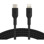 كيبل بيلكن بوست تشارج مضفر من النايلون USB C إلى لايتنينج بطول 2 متر أسود معتمد MFi بقوة 18 واط لتوصيل الطاقة وشحن سريع للايفون 14 و 13 - بيلكين