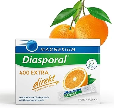 Magnesium Diasporal 400 Extra Direct, Magnesium Sticks with Fruity Powder, Extra Class Direct Granules with 400 mg Magnesium per Stick, 50 Sticks Magnesium Diasporal 400 Extra Direct, Magnesium Sticks with Fruity Powder, Extra Class Direct Granules with 400 mg Magnesium per Stick, 50 Sticks