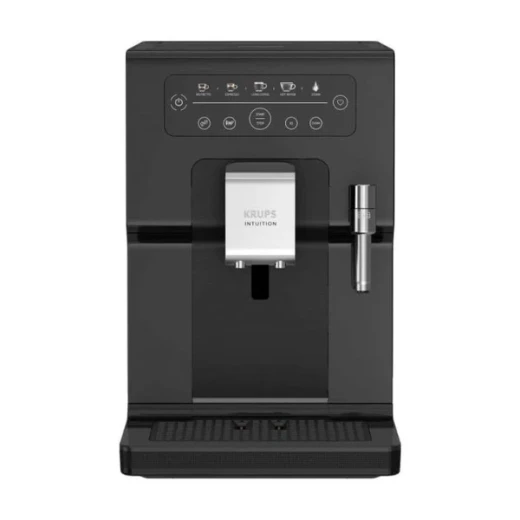 ماكينة إسبريسو كروبس Intuition EA870810 أوتوماتيكية بالكامل، بقدرة 1450 واط، وسعة 3 لتر، باللون الأسود، مزودة بـ مضخة ضغط 15 بار وفوهة لتبخير ورغوة الحليب - كروبس - Image 2