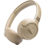 سماعات JBL Tune 680NC اللاسلكية فوق الأذن بخاصية إلغاء الضوضاء مع صوت JBL Pure Bass و Spatial Sound عالي الدقة، عمر بطارية 76 ساعة، ميكروفونات مزدوجة، بلوتوث 6.0، بيج
