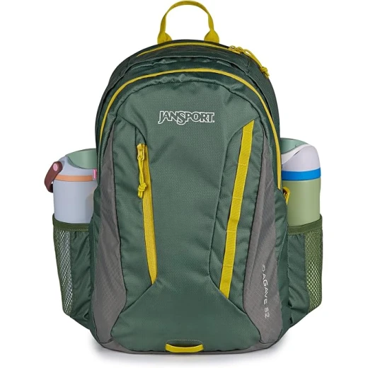 حقيبة ظهر رجالية JanSport Agave من البوليستر 100%، مقصورتان رئيسيتان كبيرتان، جيوب جانبية للزجاجات، حامل مبطن للابتوب 15 بوصة أو نظام ترطيب 3 لتر - جان سبورت - Image 3