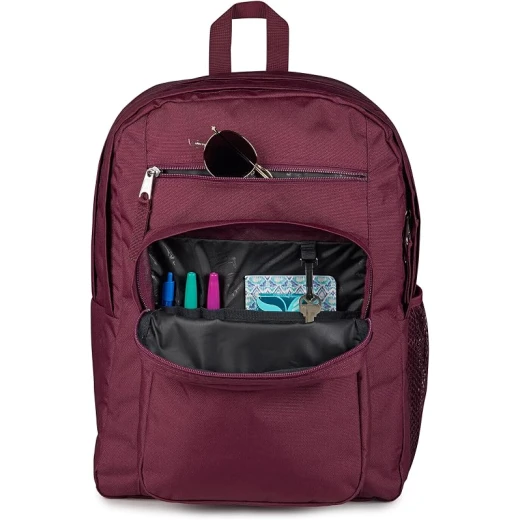 حقيبة ظهر JanSport Big Student رجالية من البوليستر 100%، مقصورتان رئيسيتان كبيرتان، جيب أمامي منظم، جيوب خارجية بسحّاب، أحزمة كتف مريحة وظهر مبطن بالكامل - جان سبورت - Image 2
