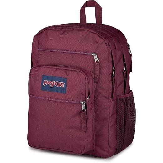 حقيبة ظهر JanSport Big Student رجالية من البوليستر 100%، مقصورتان رئيسيتان كبيرتان، جيب أمامي منظم، جيوب خارجية بسحّاب، أحزمة كتف مريحة وظهر مبطن بالكامل - جان سبورت - Image 4