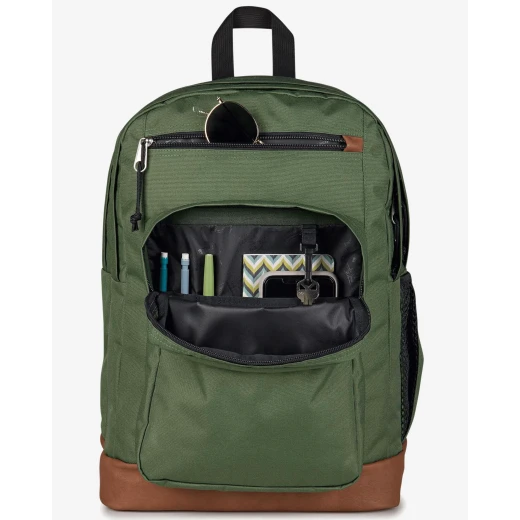 حقيبة ظهر JanSport Cool Student بلون كارغو جرين، مصنوعة من البوليستر 100%، سعة 34 لتر، تصميم واسع وعملي - جان سبورت - Image 3