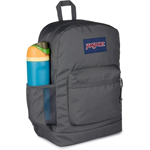 حقيبة ظهر رجالية JanSport Cross Town Plus من البوليستر 100%، مقصورة رئيسية كبيرة، جيب جانبي للزجاجة، أحزمة كتف مبطنة، ظهر مبطن وقاعدة سفلية مبطنة - جان سبورت - Image 4