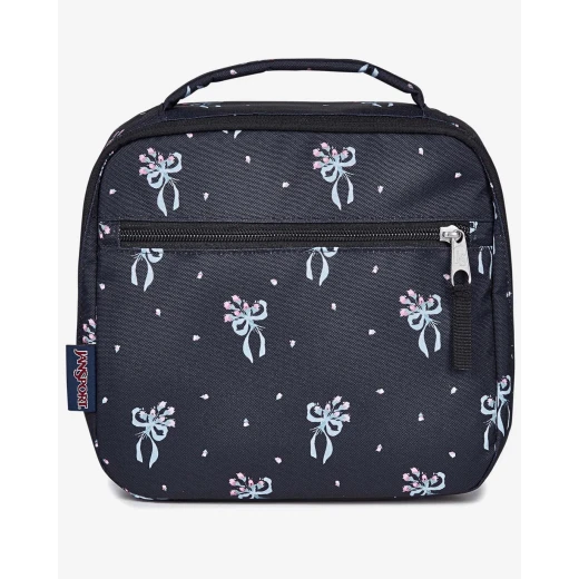 حقيبة غداء JanSport Lunch Break بلون بيتال بلاك، من البوليستر 100%، سعة 5 لتر، حجرة عازلة للحرارة والبرودة، جيب بسحاب ومقبض حمل مبطن