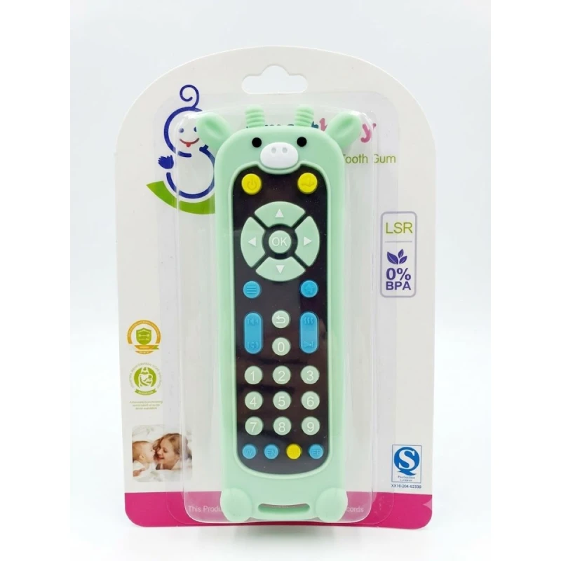 Smart Baby Green Silicone Baby Teether made from BPA-Free Food-Grade Silicone, Remote Control Design, Helps Soothe Teething Pain and Massage Gums - Smart Baby