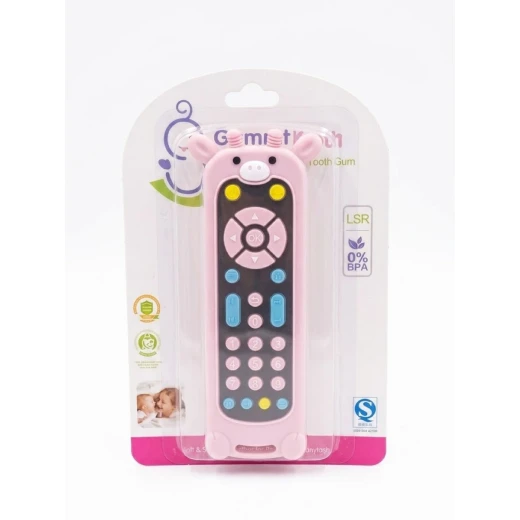 Smart Baby Baby Pink Silicone Baby Teether made from BPA-Free Food-Grade Silicone, Remote Control Design, Helps Soothe Teething Pain and Massage Gums Smart Baby Baby Pink Silicone Baby Teether made from BPA-Free Food-Grade Silicone, Remote Control Design, Helps Soothe Teething Pain and Massage Gums