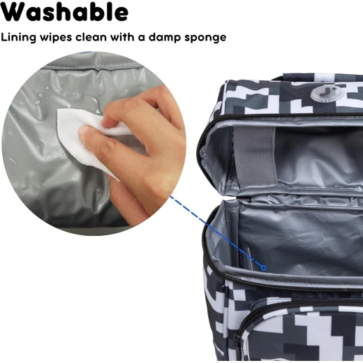 J World New York Corey Lunch Bag Camo | Insulated Lunch Bag with Top Bottle Strap - J world - Image 8