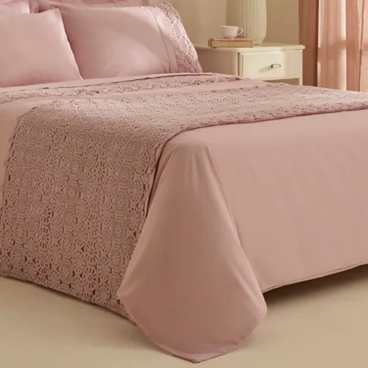 طقم جهاز عرائس كاراجا هوم بيليندا 7 قطع باللون وردي غباري، طقم مفروشات منزلي أنيق بتصميم فاخر طقم جهاز عرائس كاراجا هوم بيليندا 7 قطع باللون وردي غباري، طقم مفروشات منزلي أنيق بتصميم فاخر