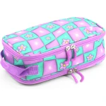 J World New York Doodle Pencil Case Puffy Flower | Large-Capacity Pouch with Handle Strap - J world