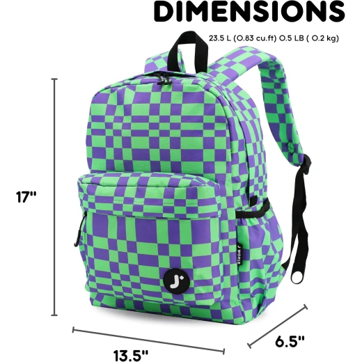 J World New York Oz Daypack Backpack Pixel Checkers | School & 15.6 Laptop Backpack - J world - Image 4