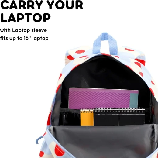 J World New York Oz Daypack Backpack Floating Apple | School & 15.6 Laptop Backpack - J world - Image 6