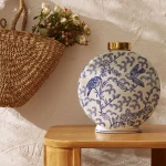كوب ديكوري كاراجا هوم ليسبون بول من السيراميك مقاس 28.5×11×31 سم مزين يدويًا لإضافة لمسة فنية للمنزل - كراجا