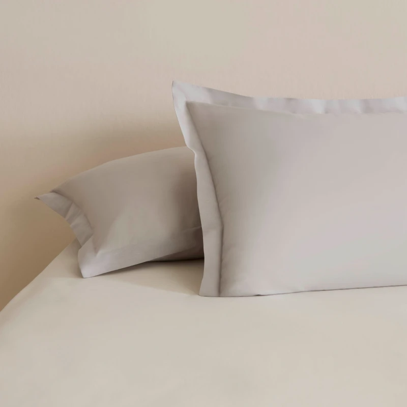 طقم أغطية وسائد كاراجا هوم بيسيك بحواف قطعتين رمادي 50×70 سم من القطن 100% - كراجا