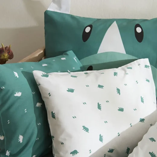 طقم غطاء لحاف للأطفال كاراجا هوم مارتي أخضر من القطن 100% مقاس 100×150 سم مع شرشف وغطاء وسادة - كراجا - Image 6