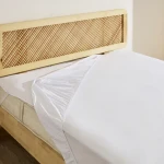 شرشف سرير مطاطي مزدوج كاراجا هوم بينيه أبيض من القطن 100% مقاس 160×200+30 سم بملمس ناعم ومريح - كراجا