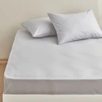 كاراتشا هوم ملاءة سرير سادة مزدوجة رمادي غامق 240×260 سم من القطن 100% قماش رانفورس بدون مطاط - كراجا