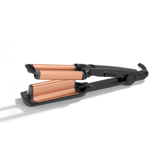 مكواة تجعيد الشعر Babyliss Deep Waver بألواح سيراميك التورمالين، 3 إعدادات لدرجة الحرارة، 200 درجة مئوية كحد أقصى مكواة تجعيد الشعر Babyliss Deep Waver بألواح سيراميك التورمالين، 3 إعدادات لدرجة الحرارة، 200 درجة مئوية كحد أقصى