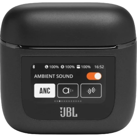 سماعات JBL Tour Pro 2 لاسلكية، إلغاء ضوضاء تكيفي، صوت JBL Pro، صوت مكاني، علبة شحن ذكية بشاشة 1.45 بوصة، أسود - جي بي ال - Image 3